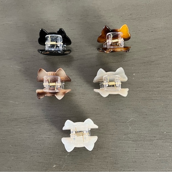 Dark Brown Cat Kitten Kitty & Metallic Gold 1.5" Small Lobster Claw Hair Clip - Picture 3 of 5